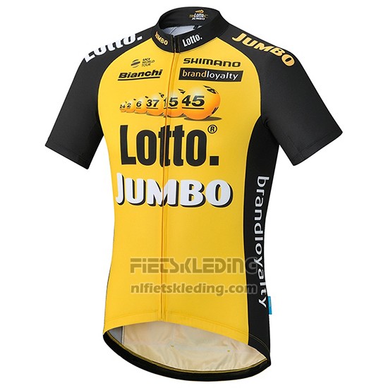 2017 Fietskleding Lotto NL Jumbo Jumbo Geel Korte Mouwen en Koersbroek